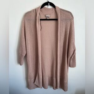 Forever 21 Women Muted Light Pink Open-Front Cardigan Sweater Large